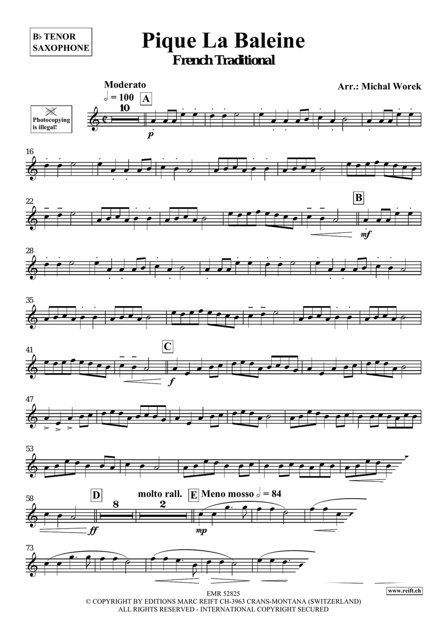 Pique La Baleine Pique La Baleine Tenor Saxophone scores gallery preview page 3