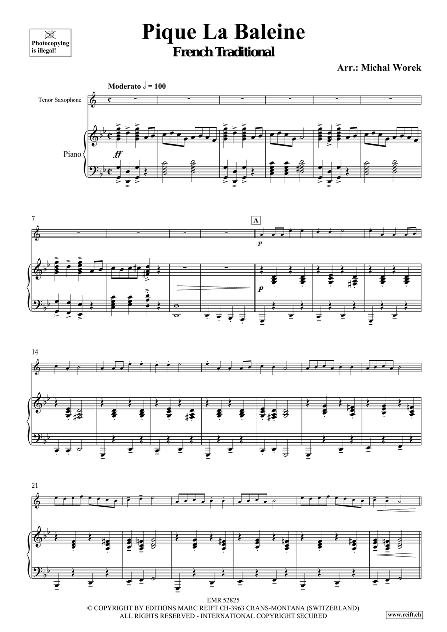 Pique La Baleine Pique La Baleine Tenor Saxophone scores gallery preview page 4