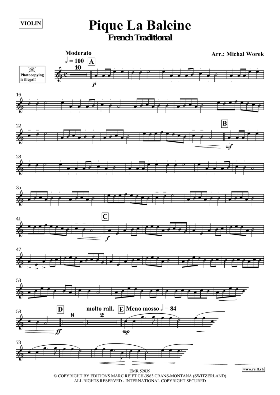 Pique La Baleine Pique La Baleine Violin Solo scores gallery preview page 3