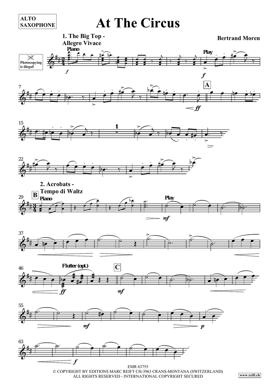 At The Circus At The Circus Alto Saxophone scores gallery preview page 4