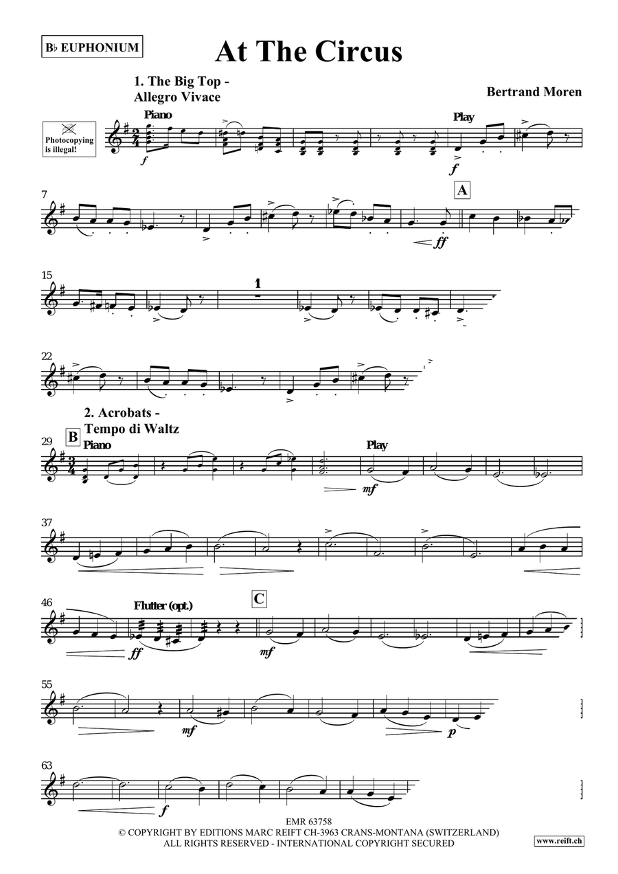 At The Circus At The Circus Euphonium scores gallery preview page 4