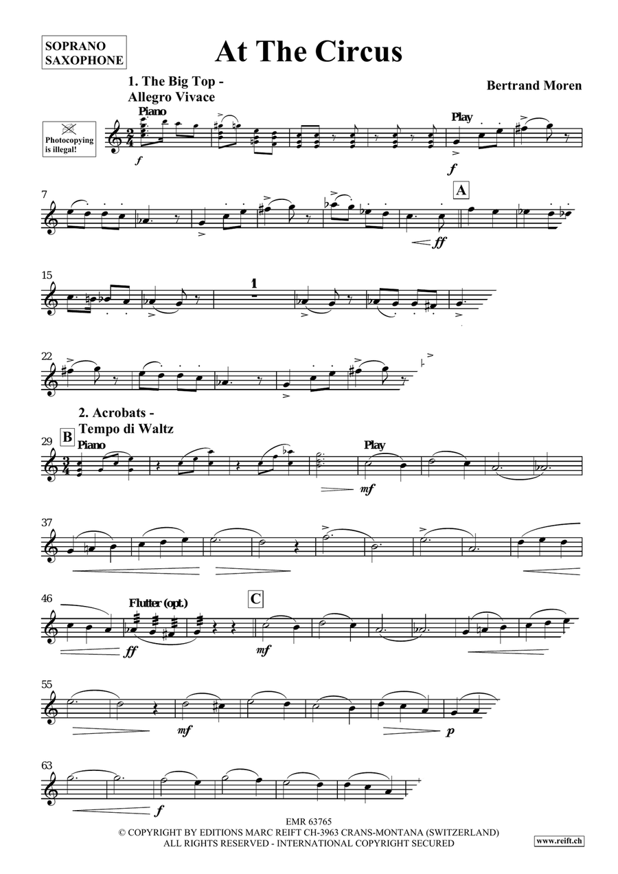 At The Circus At The Circus Soprano Saxophone scores gallery preview page 4