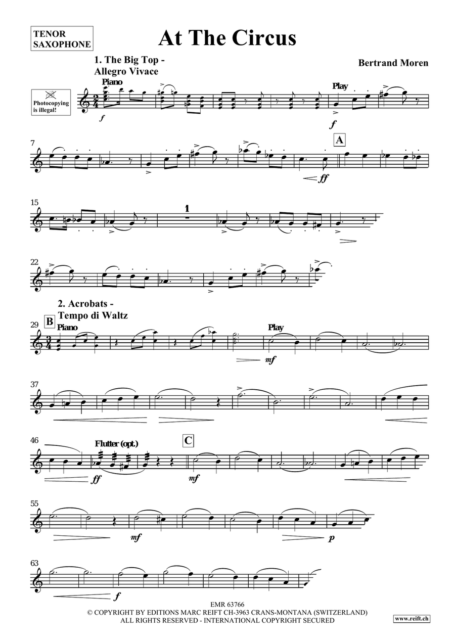 At The Circus At The Circus Tenor Saxophone scores gallery preview page 4