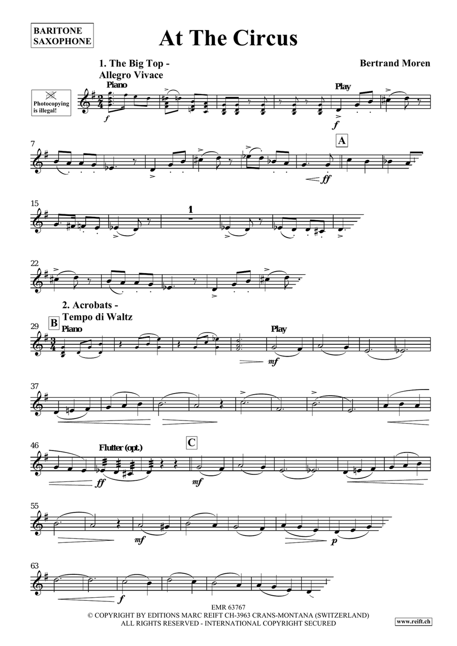 At The Circus At The Circus Baritone Saxophone scores gallery preview page 4