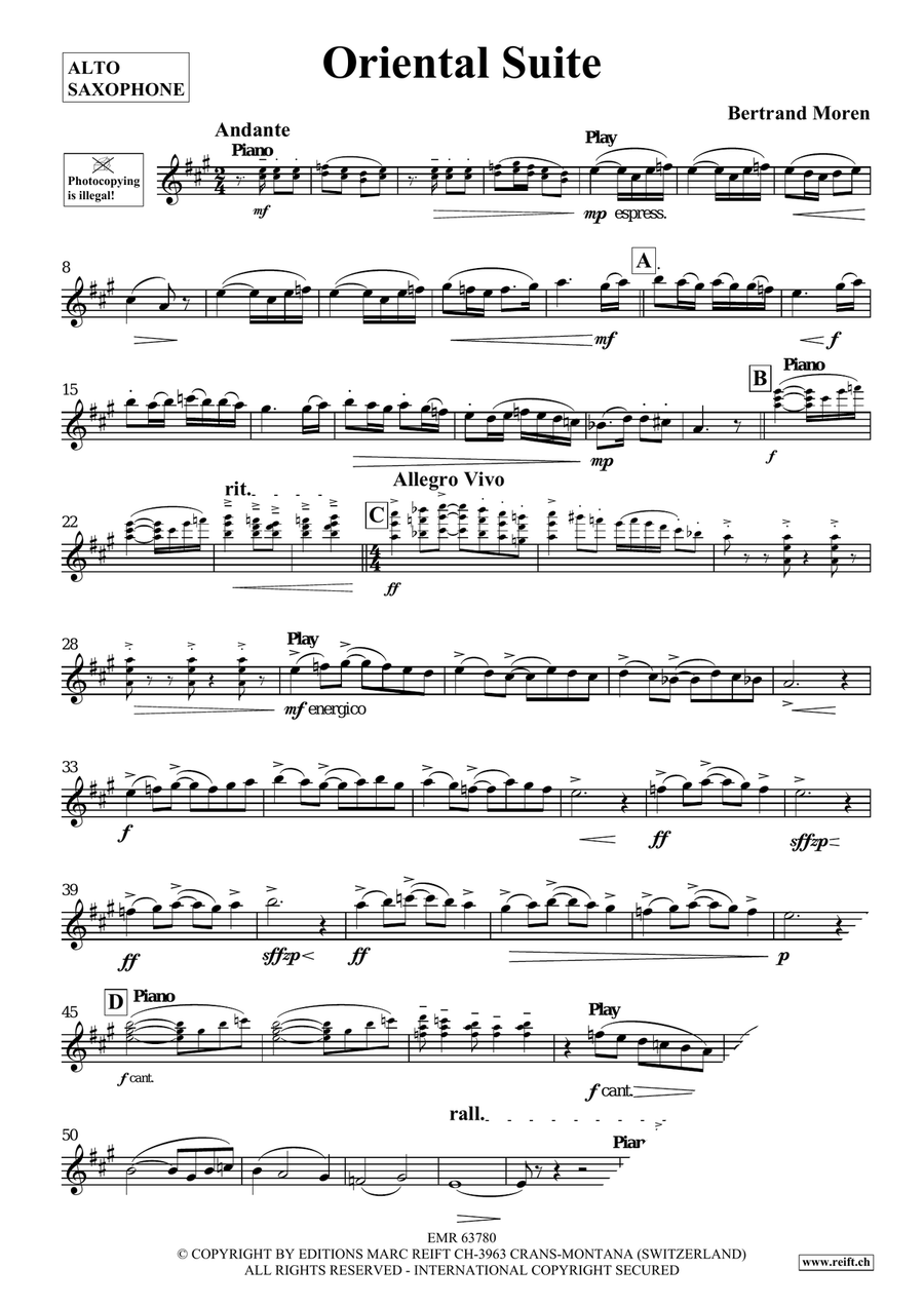 Oriental Suite Oriental Suite Alto Saxophone scores gallery preview page 4