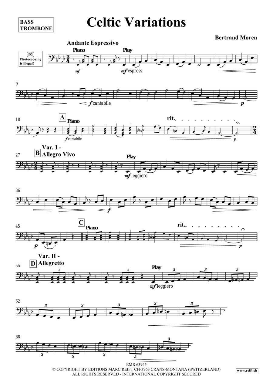 Celtic Variations Celtic Variations Bass Trombone scores gallery preview page 4
