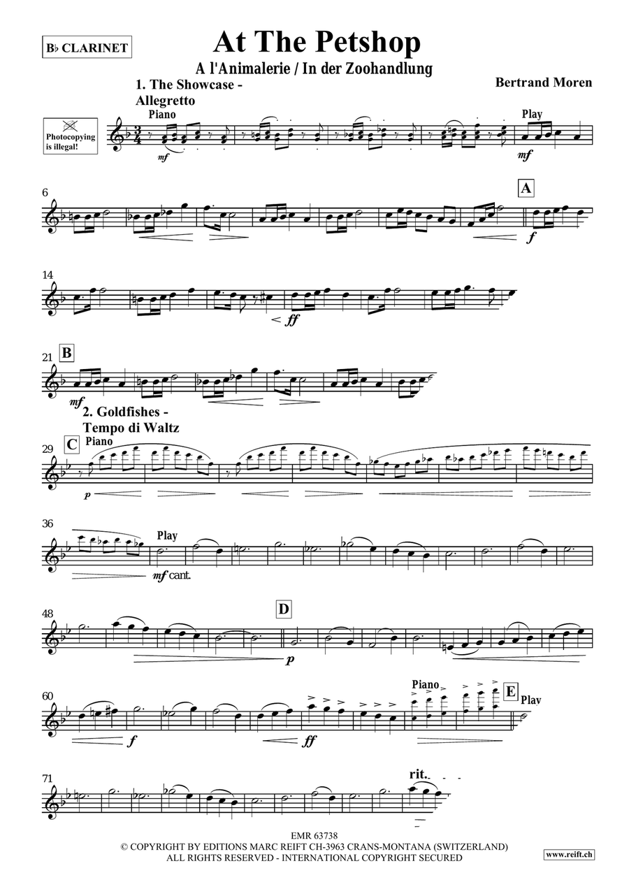 At The Pet Shop At The Pet Shop Clarinet Solo scores gallery preview page 4