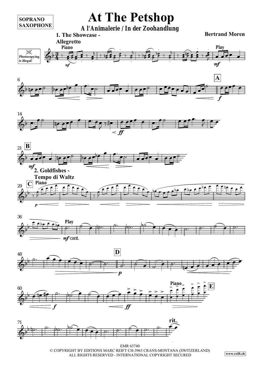 At The Pet Shop At The Pet Shop Soprano Saxophone scores gallery preview page 4
