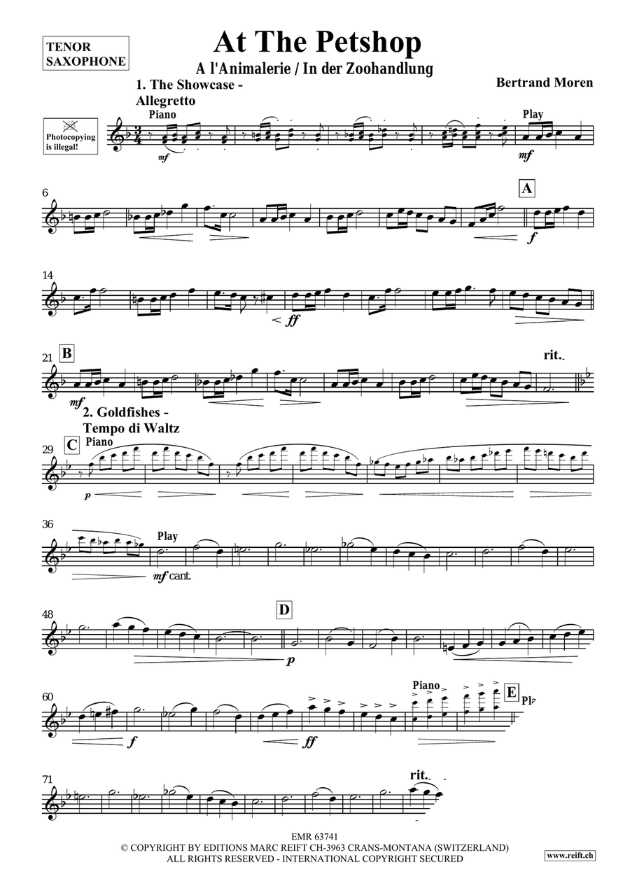 At The Pet Shop At The Pet Shop Tenor Saxophone scores gallery preview page 4