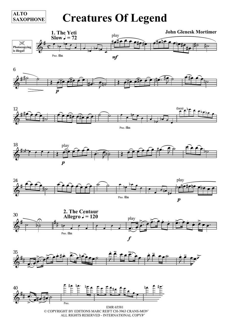 Creatures Of Legend Creatures Of Legend Alto Saxophone scores gallery preview page 3