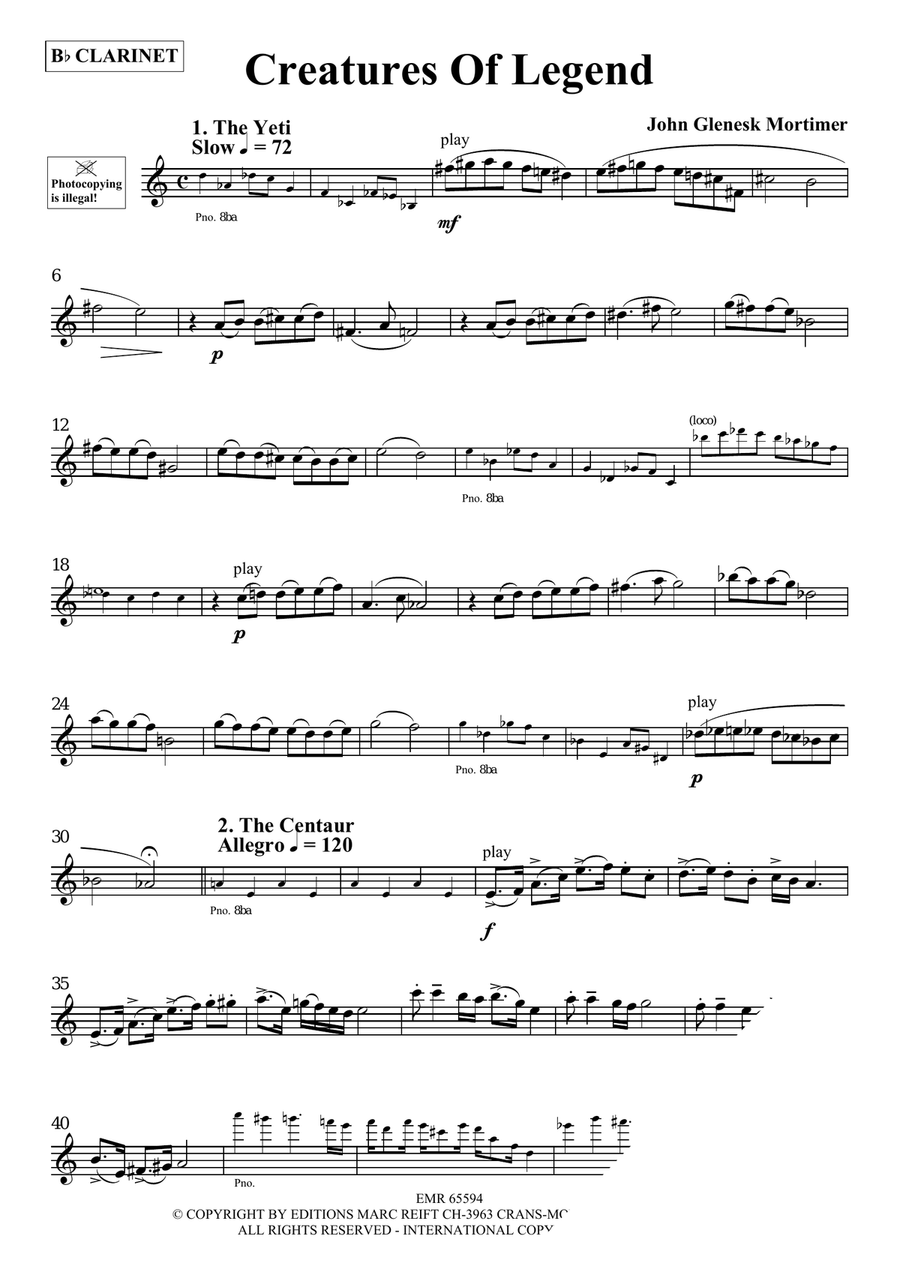 Creatures Of Legend Creatures Of Legend Clarinet Solo scores gallery preview page 3