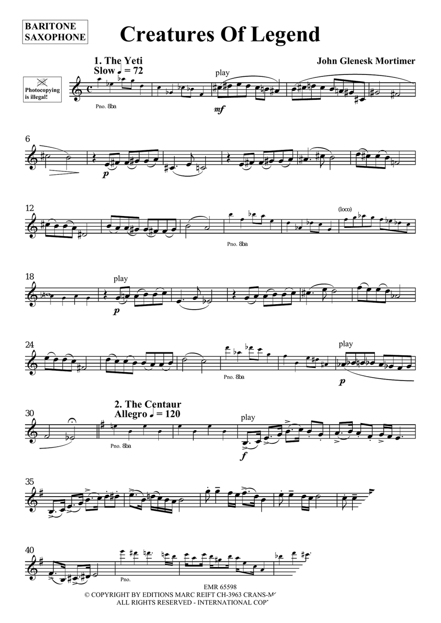 Creatures Of Legend Creatures Of Legend Baritone Saxophone scores gallery preview page 3
