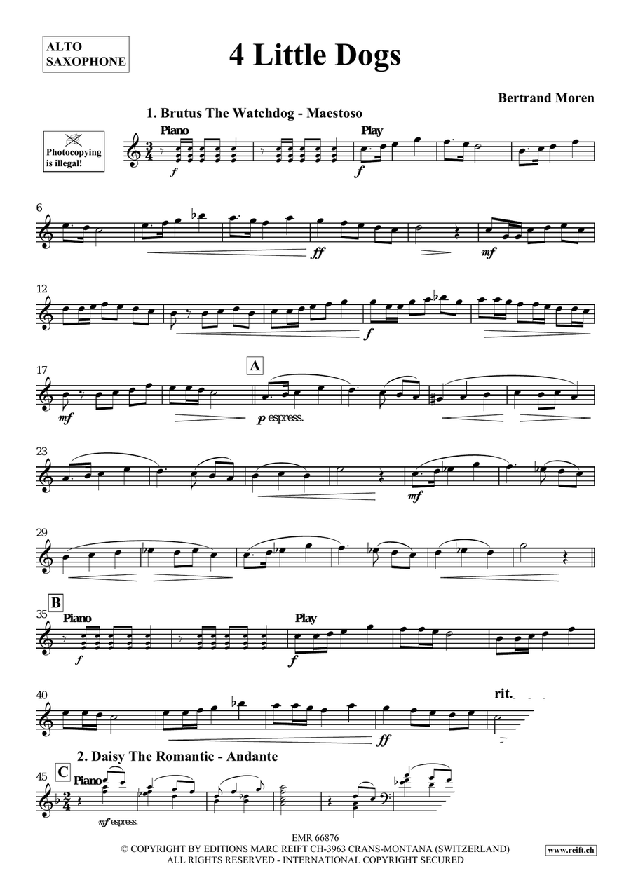 4 Little Dogs 4 Little Dogs Alto Saxophone scores gallery preview page 4