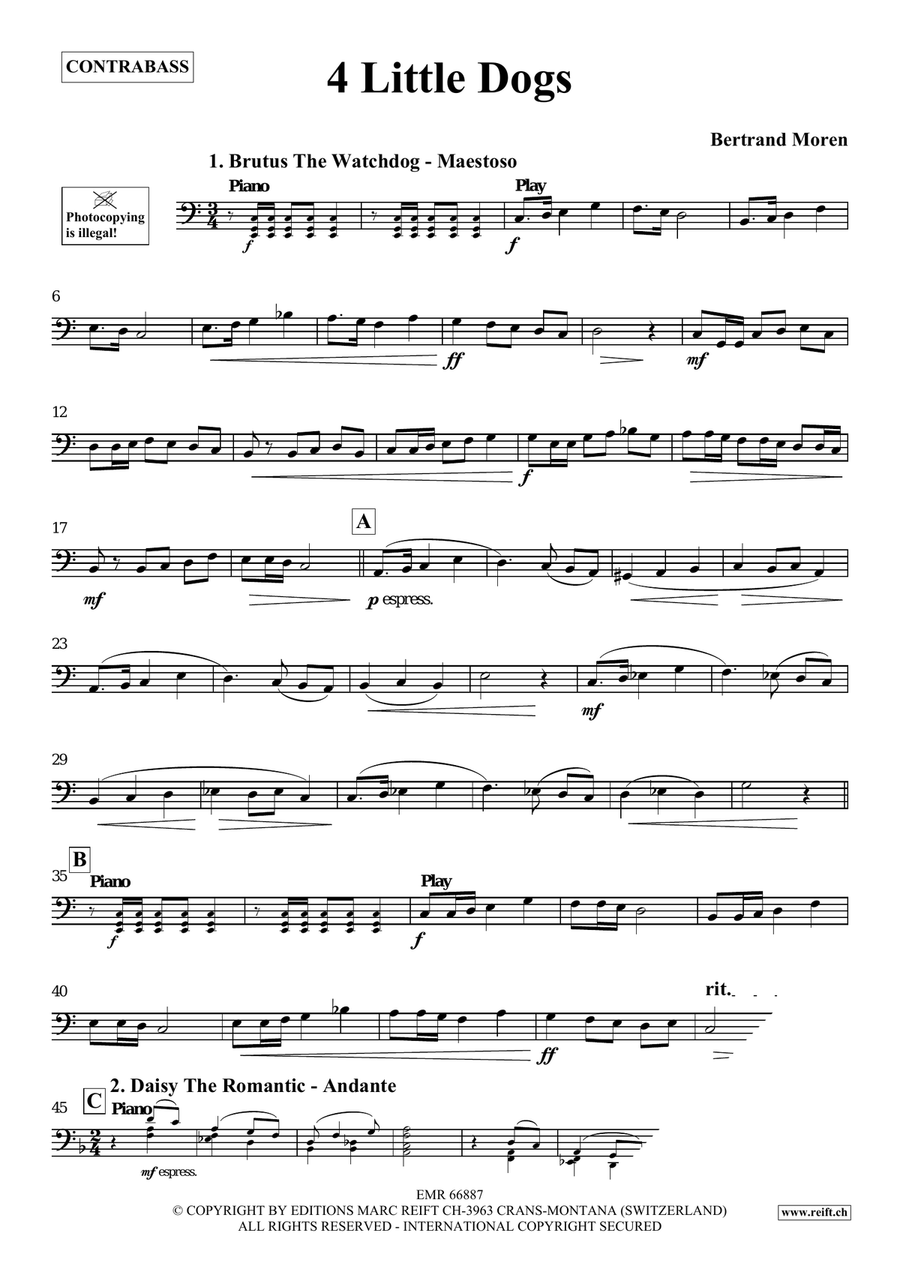4 Little Dogs 4 Little Dogs Double Bass scores gallery preview page 4