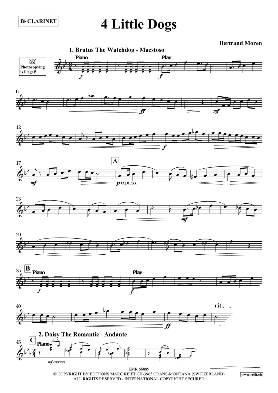 4 Little Dogs 4 Little Dogs Clarinet Solo scores gallery preview page 4