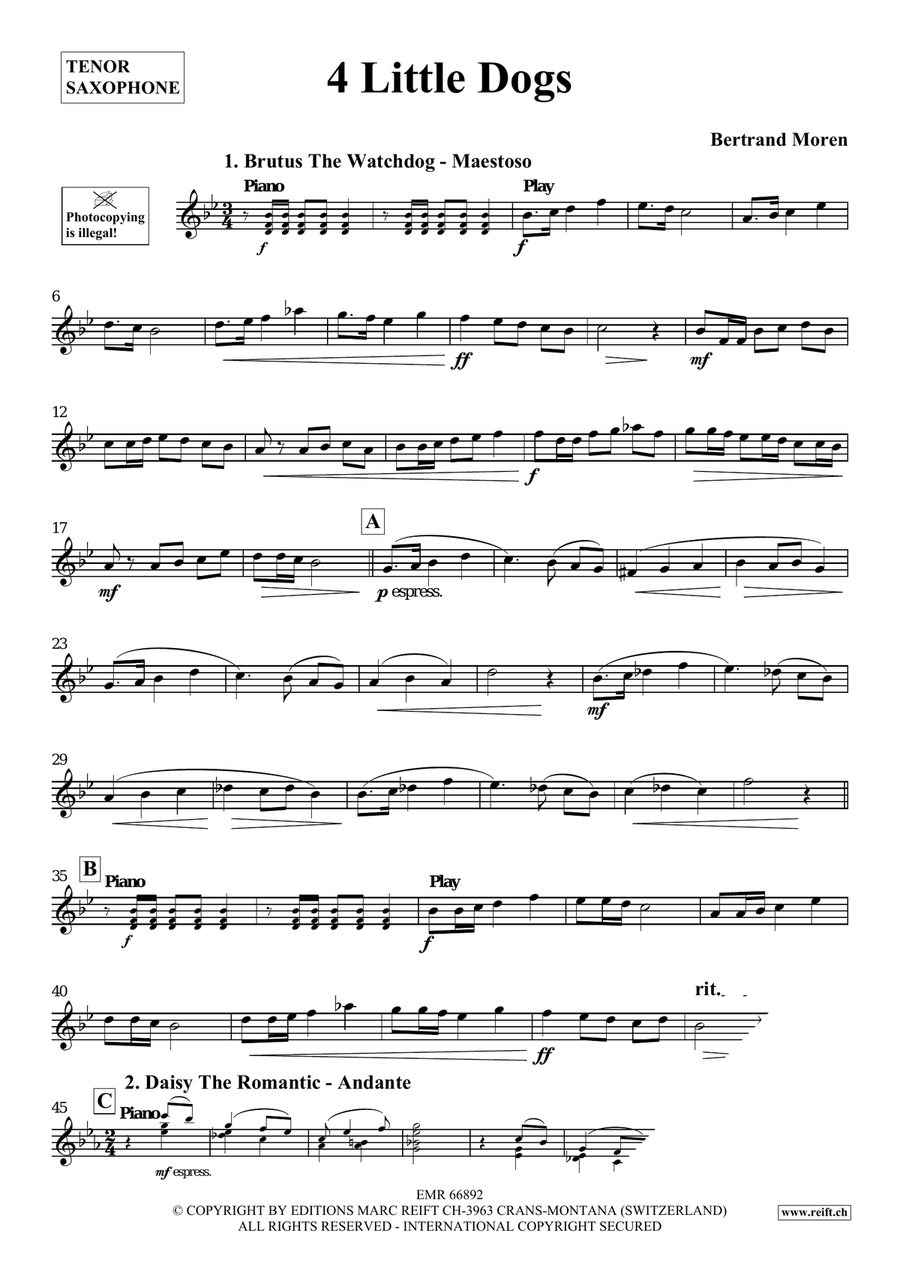 4 Little Dogs 4 Little Dogs Tenor Saxophone scores gallery preview page 4