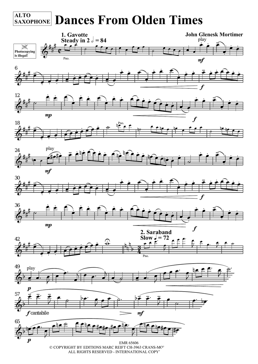 Dances From Olden Times Dances From Olden Times Alto Saxophone scores gallery preview page 3