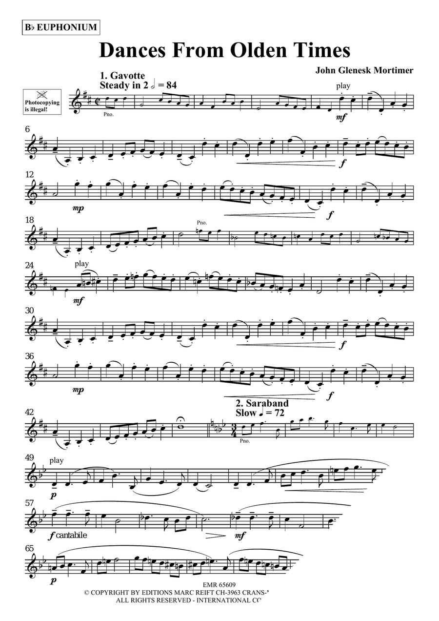 Dances From Olden Times Dances From Olden Times Euphonium scores gallery preview page 3