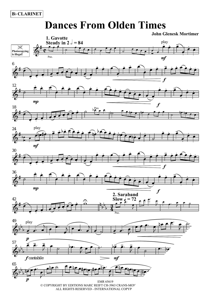 Dances From Olden Times Dances From Olden Times Clarinet Solo scores gallery preview page 3