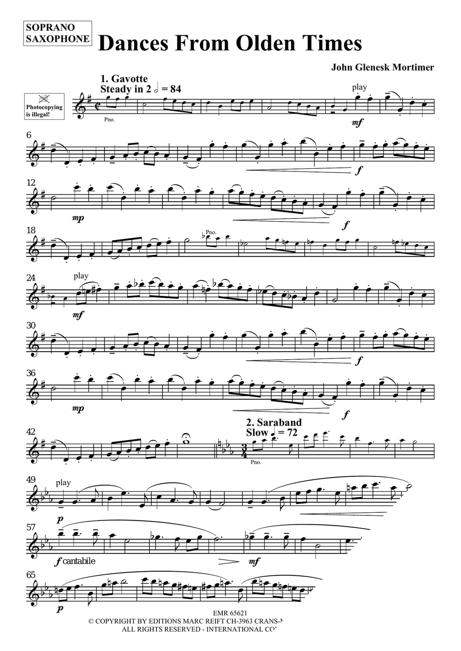 Dances From Olden Times Dances From Olden Times Soprano Saxophone scores gallery preview page 3