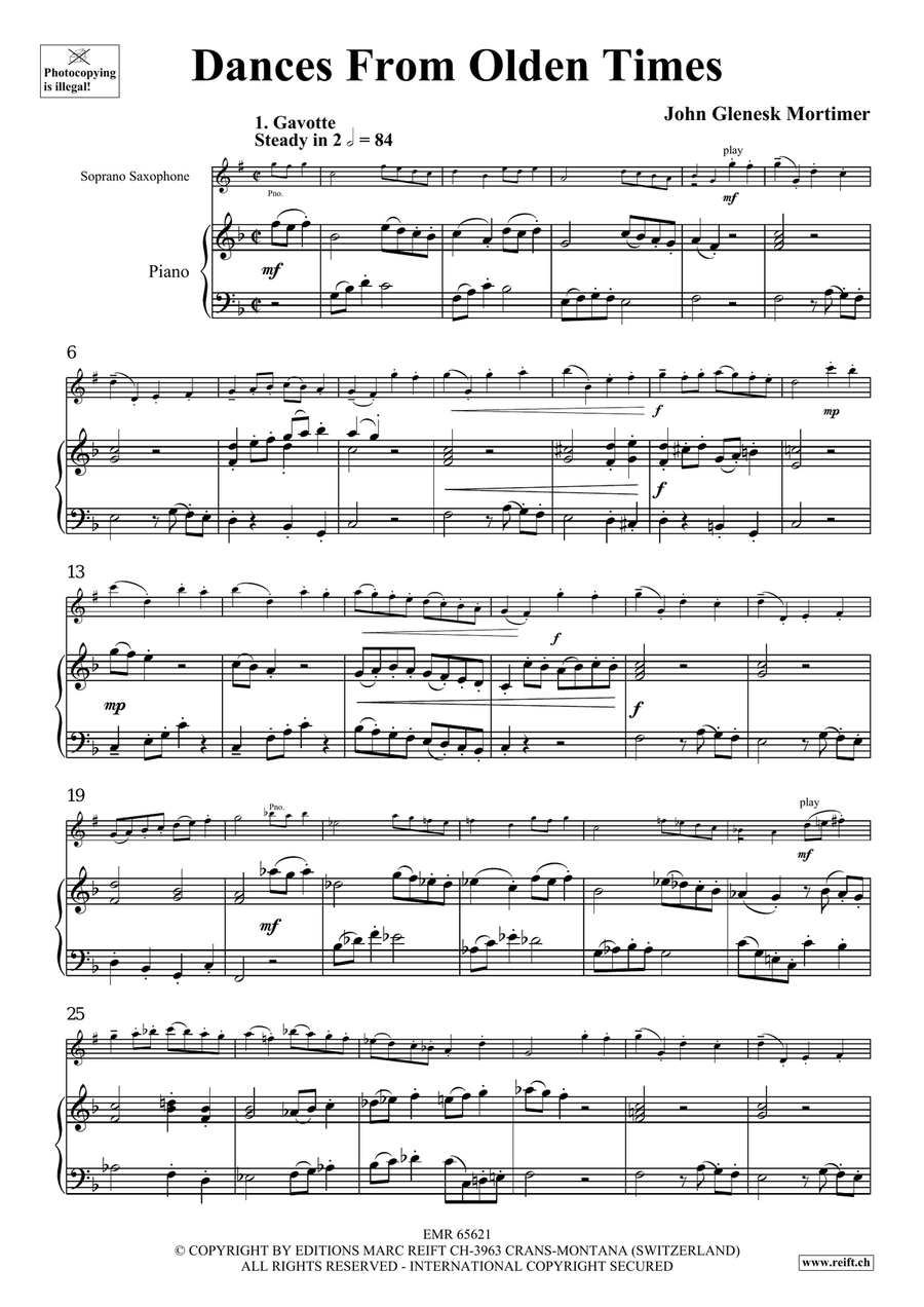 Dances From Olden Times Dances From Olden Times Soprano Saxophone scores gallery preview page 4