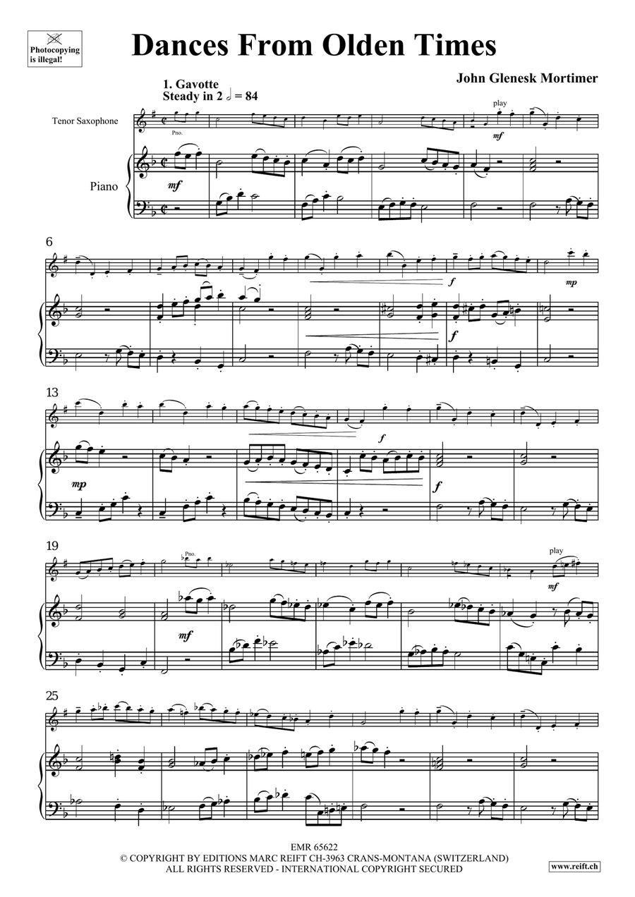 Dances From Olden Times Dances From Olden Times Tenor Saxophone scores gallery preview page 4