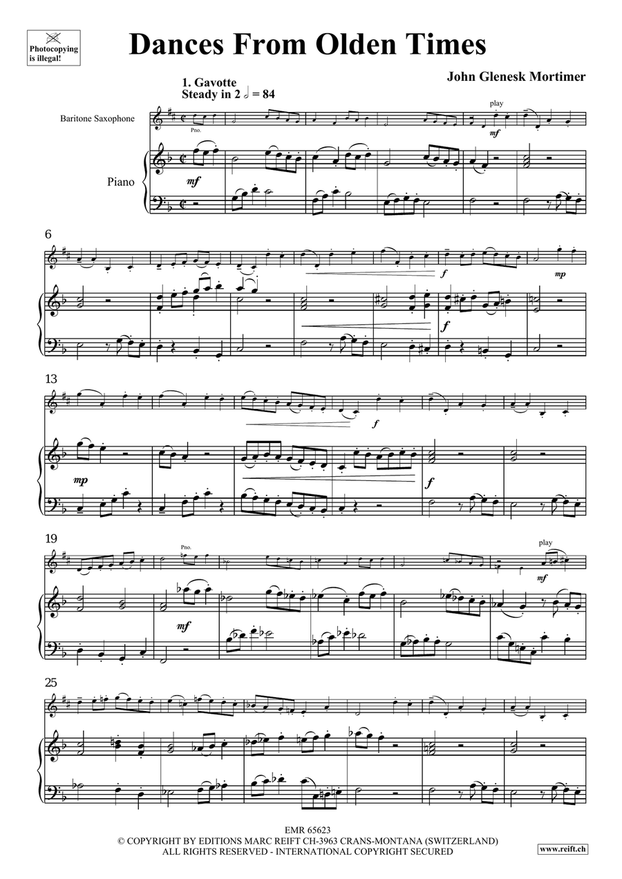 Dances From Olden Times Dances From Olden Times Baritone Saxophone scores gallery preview page 4
