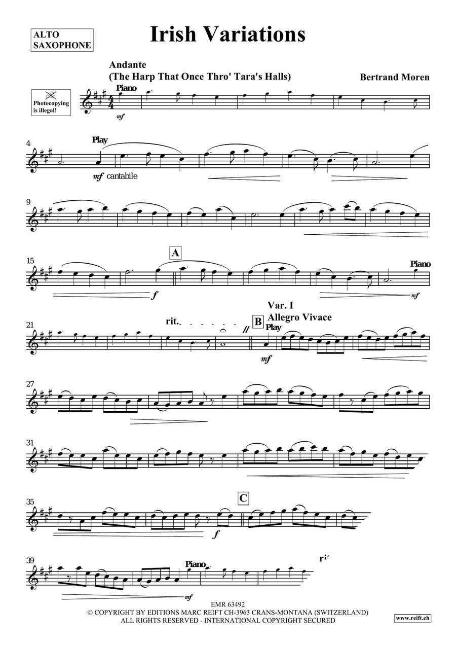 Irish Variations Irish Variations Alto Saxophone scores gallery preview page 4