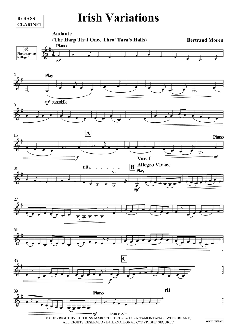 Irish Variations Irish Variations Bass Clarinet scores gallery preview page 4