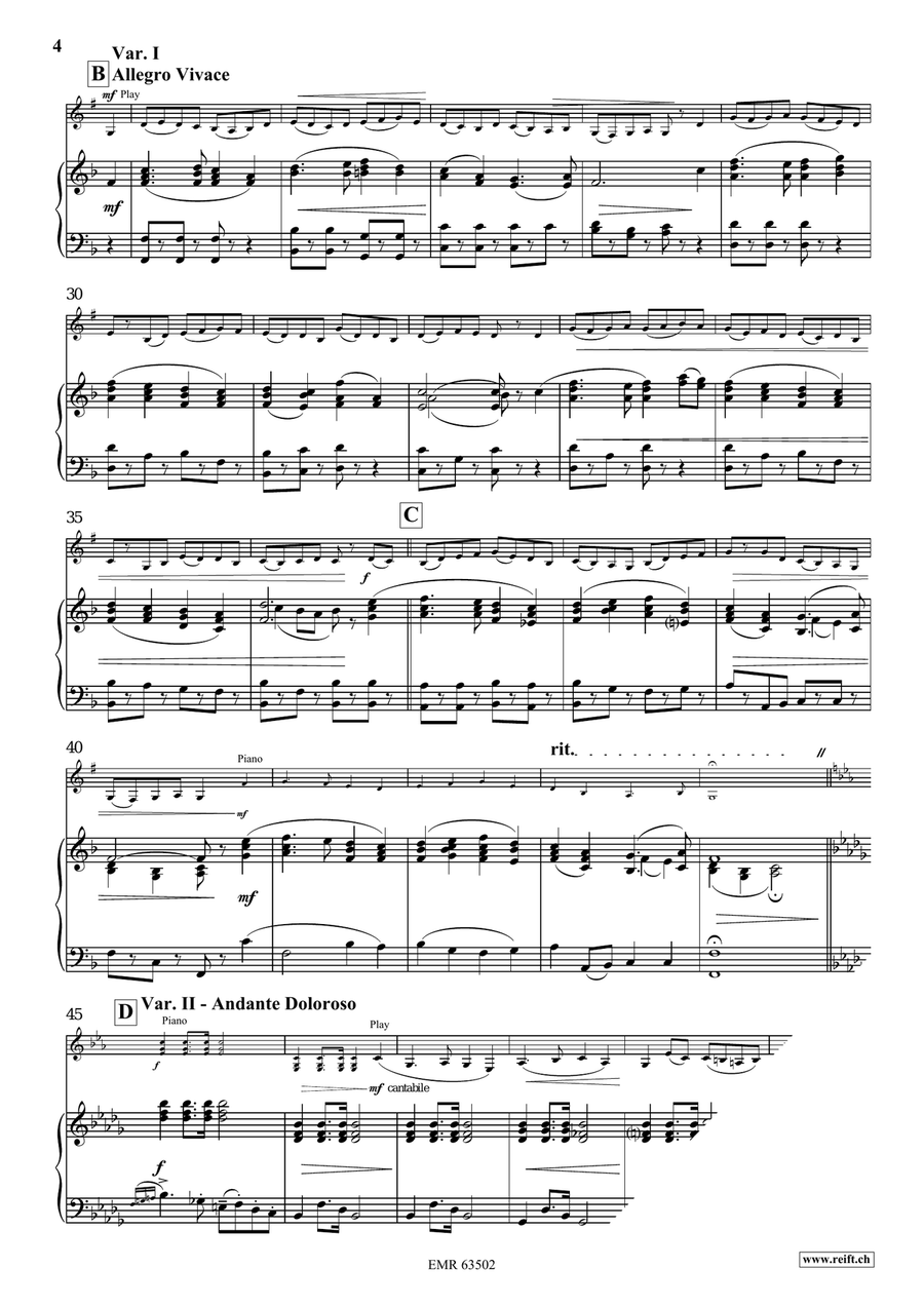 Irish Variations Irish Variations Bass Clarinet scores gallery preview page 6