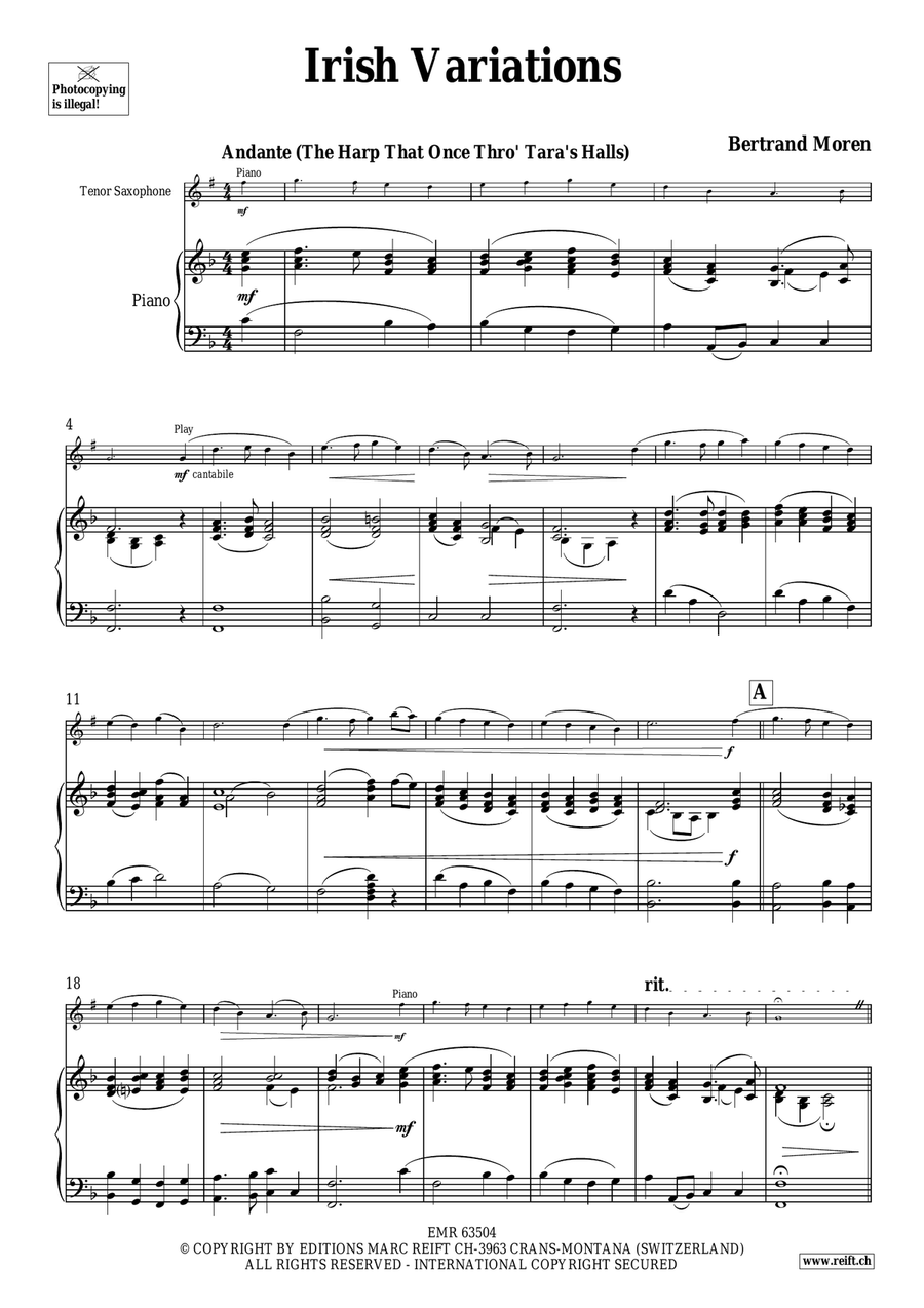 Irish Variations Irish Variations Tenor Saxophone scores gallery preview page 5