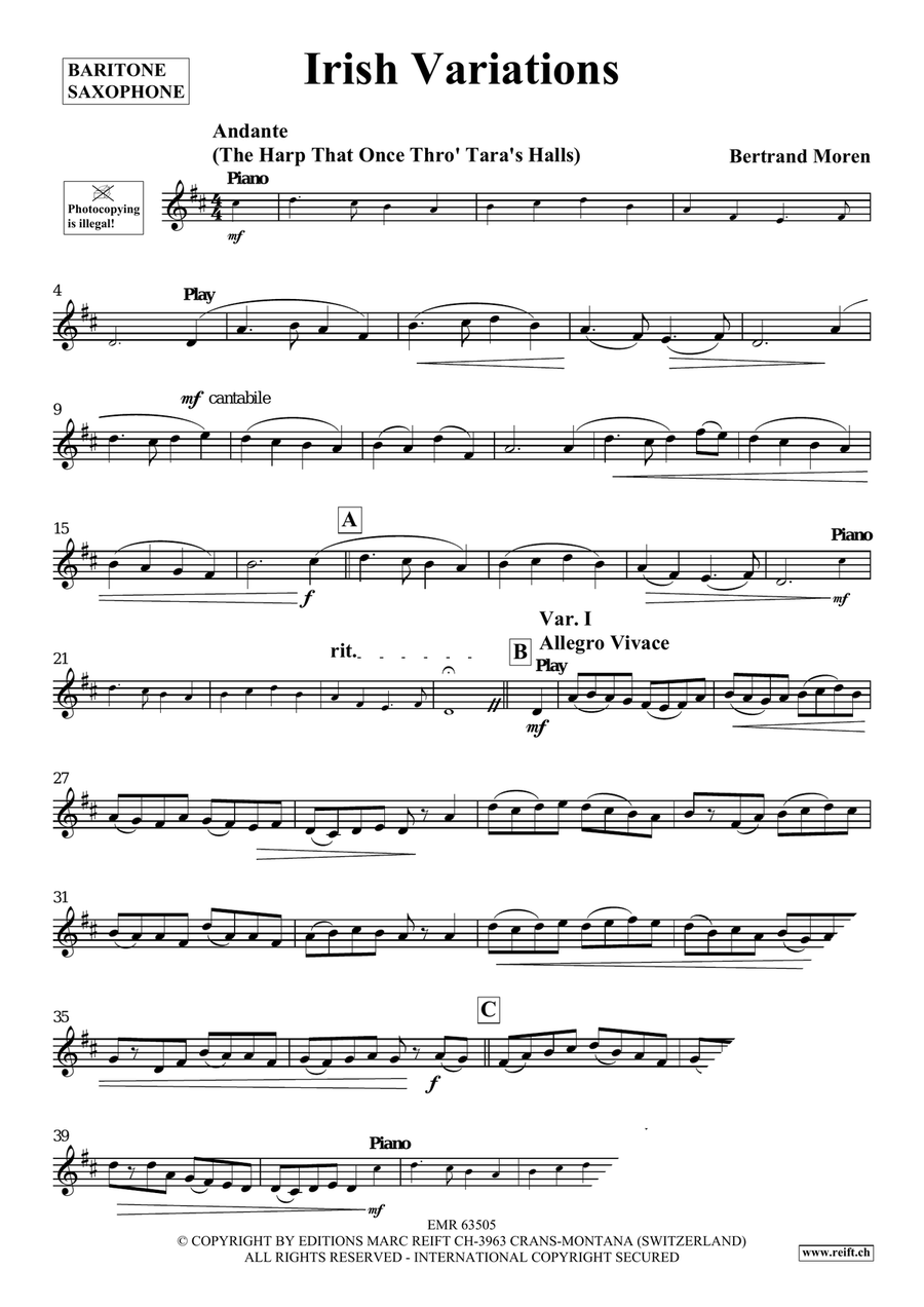 Irish Variations Irish Variations Baritone Saxophone scores gallery preview page 4