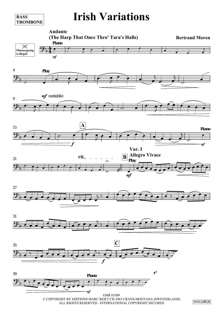 Irish Variations Irish Variations Bass Trombone scores gallery preview page 4