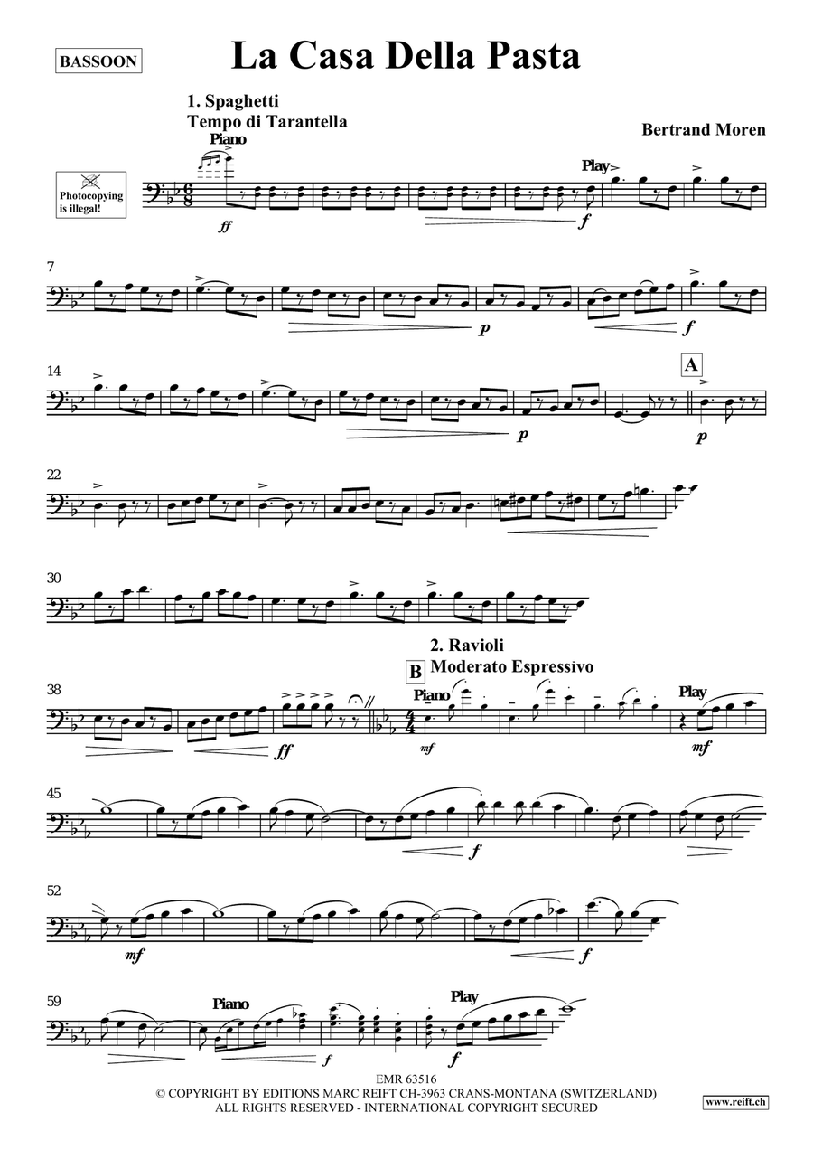 La Casa Della Pasta La Casa Della Pasta Bassoon Solo scores gallery preview page 4
