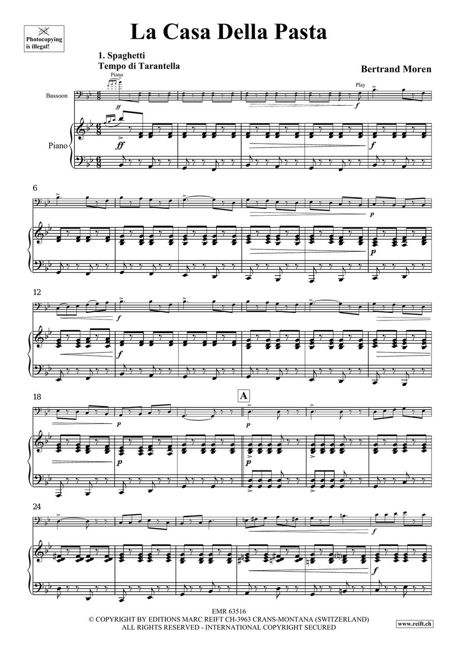 La Casa Della Pasta La Casa Della Pasta Bassoon Solo scores gallery preview page 5