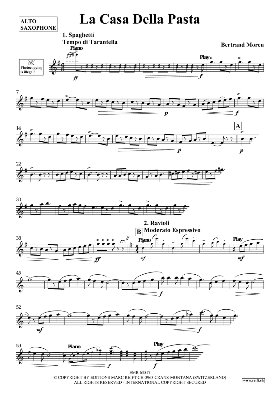 La Casa Della Pasta La Casa Della Pasta Alto Saxophone scores gallery preview page 4