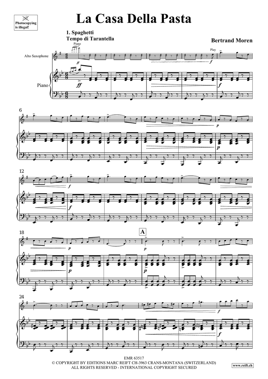 La Casa Della Pasta La Casa Della Pasta Alto Saxophone scores gallery preview page 5