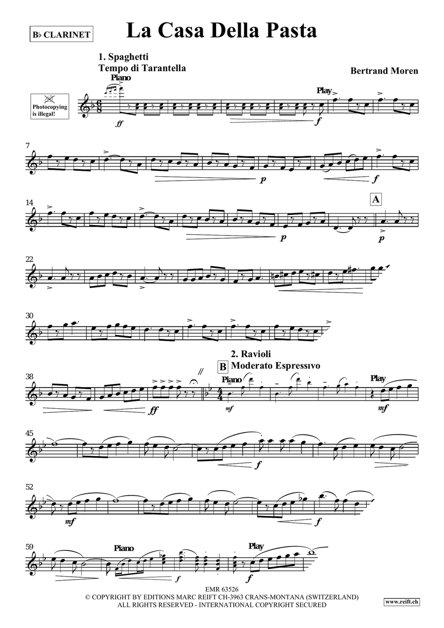 La Casa Della Pasta La Casa Della Pasta Clarinet Solo scores gallery preview page 4