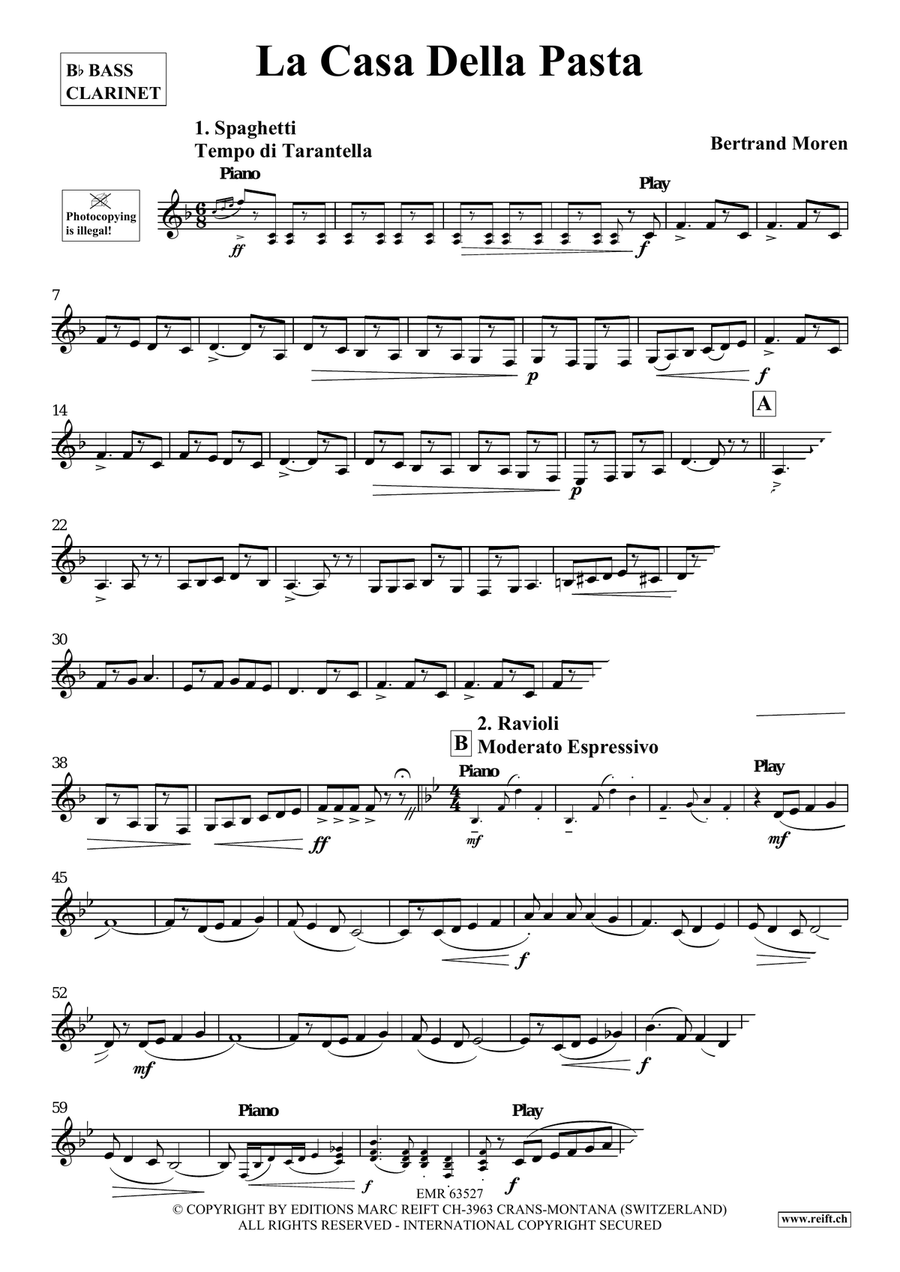 La Casa Della Pasta La Casa Della Pasta Bass Clarinet scores gallery preview page 4