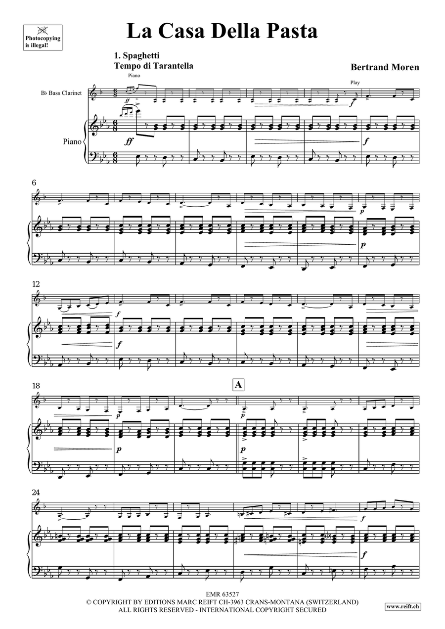 La Casa Della Pasta La Casa Della Pasta Bass Clarinet scores gallery preview page 5