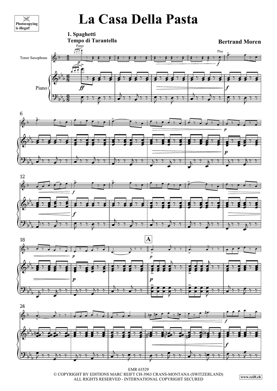 La Casa Della Pasta La Casa Della Pasta Tenor Saxophone scores gallery preview page 4
