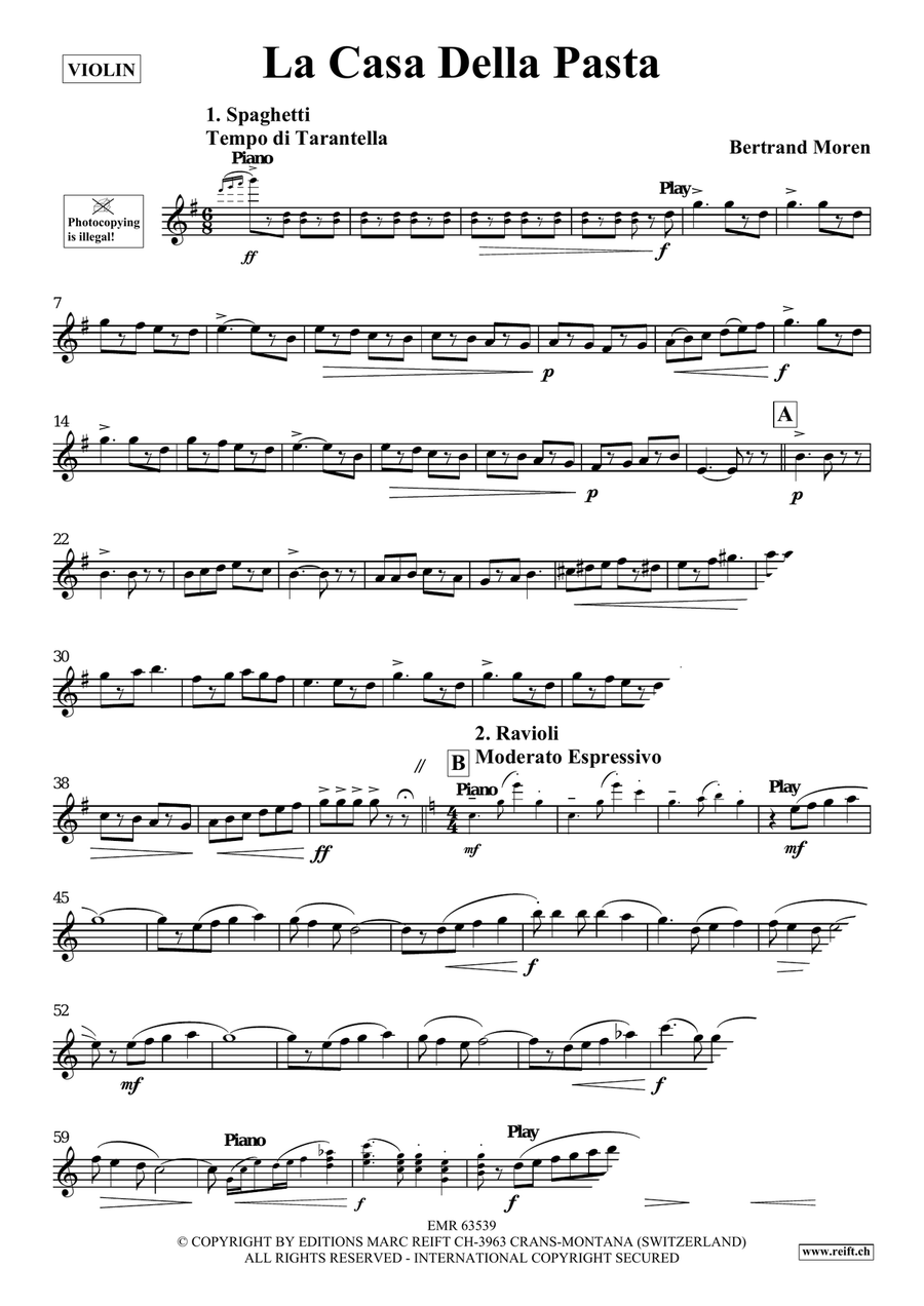 La Casa Della Pasta La Casa Della Pasta Violin Solo scores gallery preview page 4