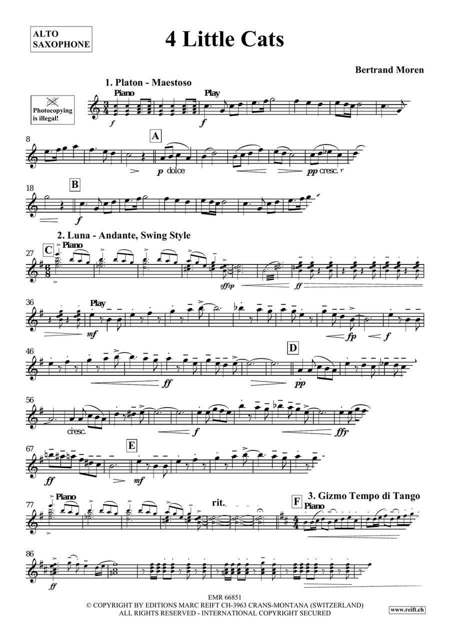 4 Little Cats 4 Little Cats Alto Saxophone scores gallery preview page 4