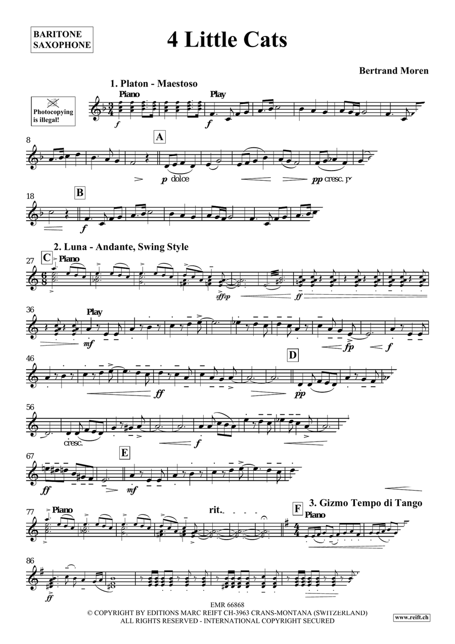 4 Little Cats 4 Little Cats Baritone Saxophone scores gallery preview page 4
