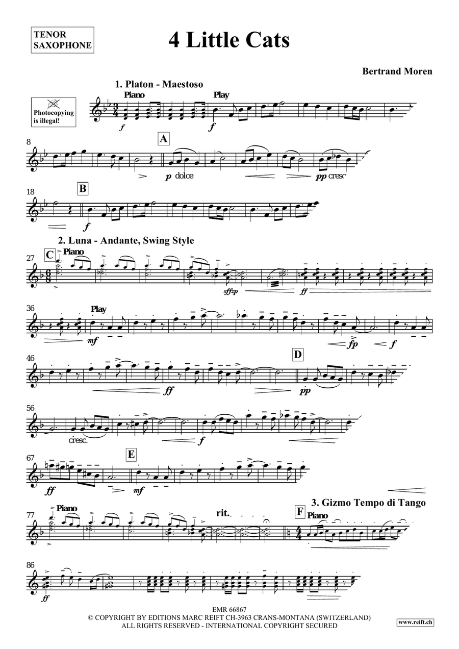 4 Little Cats 4 Little Cats Tenor Saxophone scores gallery preview page 4