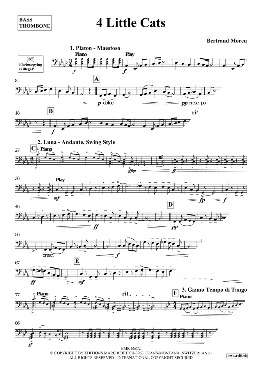 4 Little Cats 4 Little Cats Bass Trombone scores gallery preview page 4