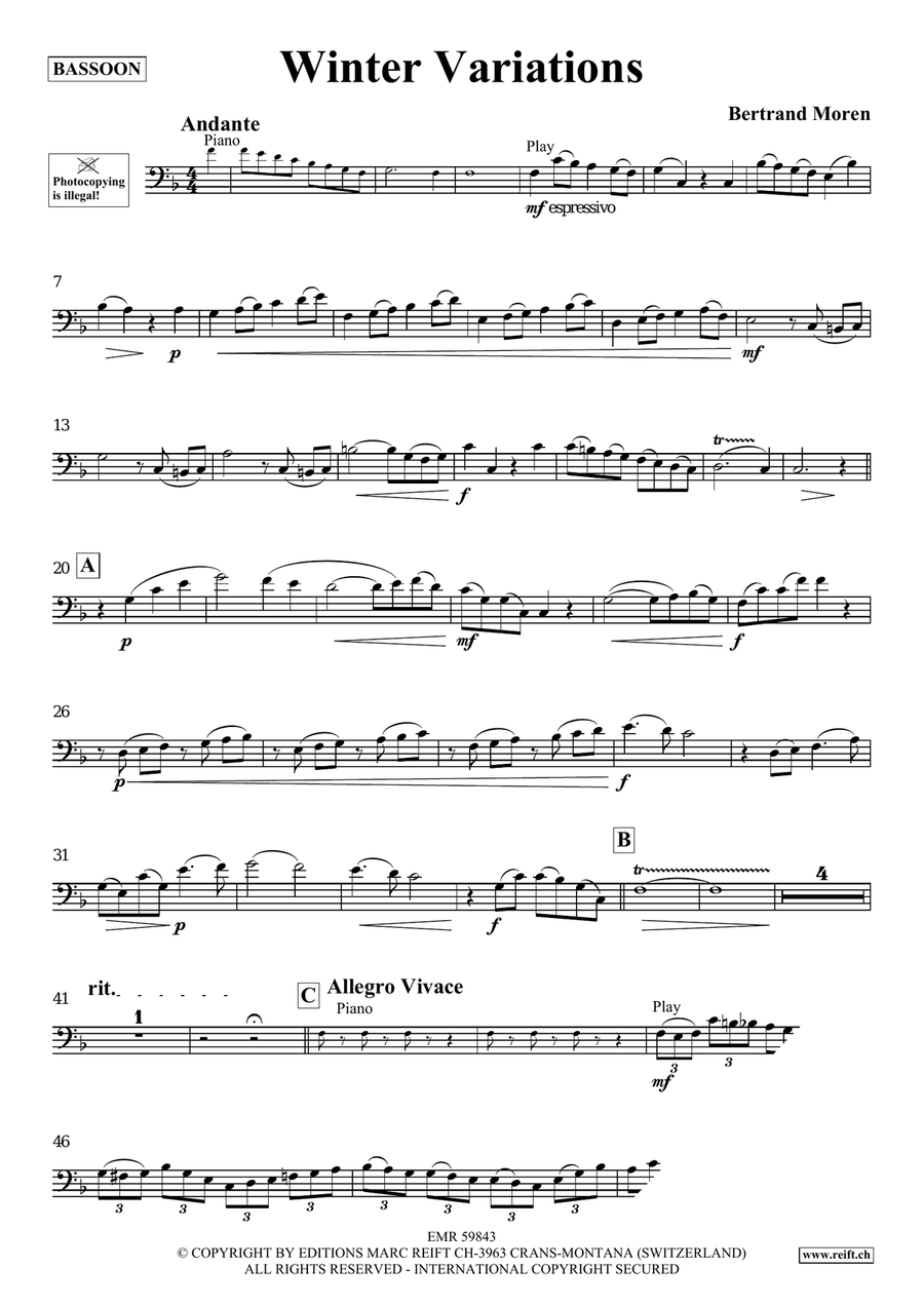 Winter Variations Winter Variations Bassoon Solo scores gallery preview page 4