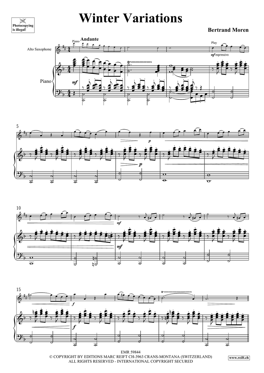 Winter Variations Winter Variations Alto Saxophone scores gallery preview page 5