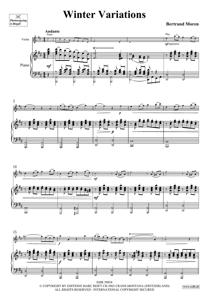 Winter Variations Winter Variations Violin Solo scores gallery preview page 5