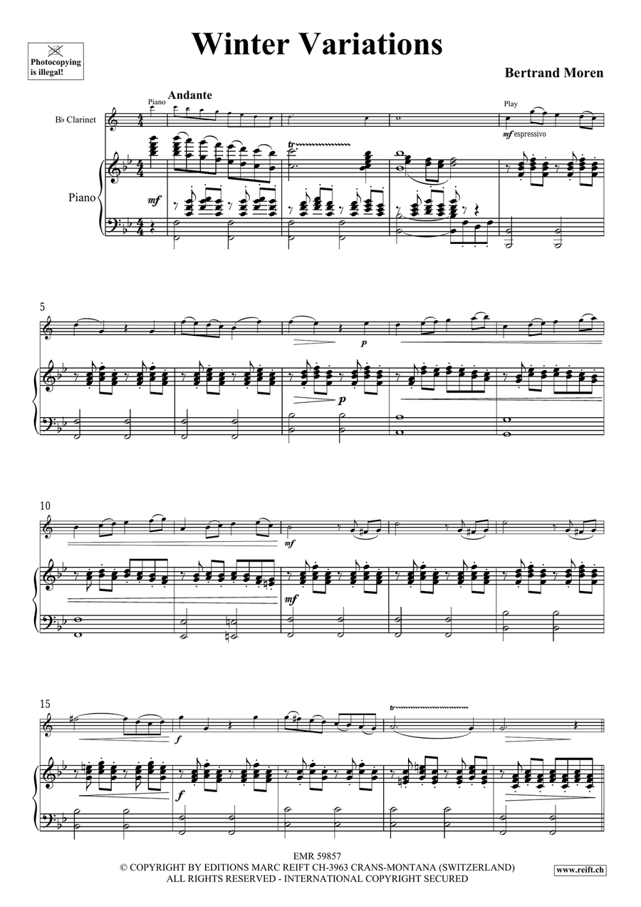 Winter Variations Clarinet Solo scores gallery preview page 5